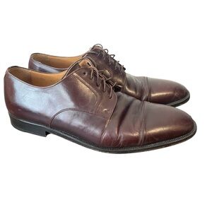 Magnanni Cap toe Lace up Oxfords Brown Men's Leather Dress Shoes Size 8.5M
